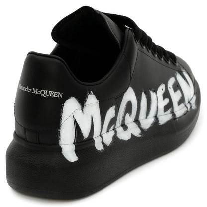 Alexander McQueen graffiti logo print leather Black