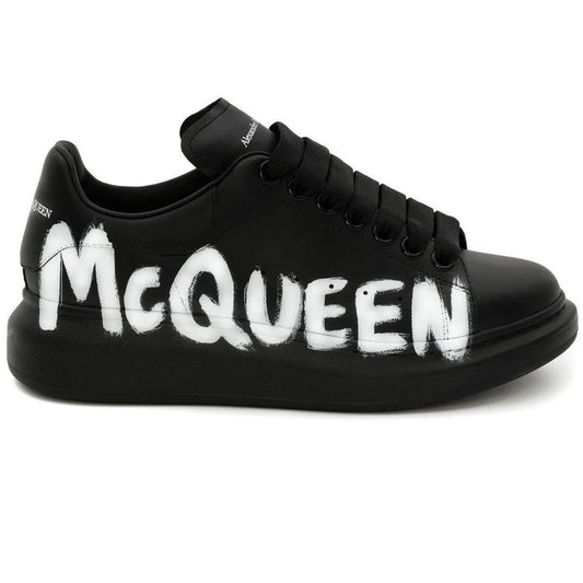 Alexander McQueen graffiti logo print leather Black