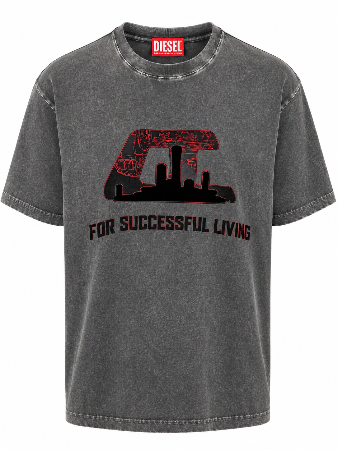 DIESEL Washed Charcoal’s t-shirt