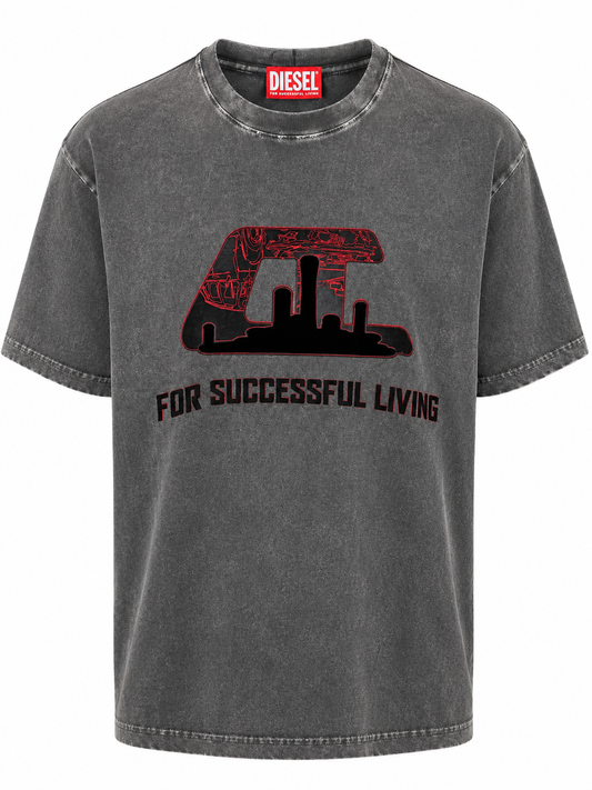DIESEL Washed Charcoal’s t-shirt