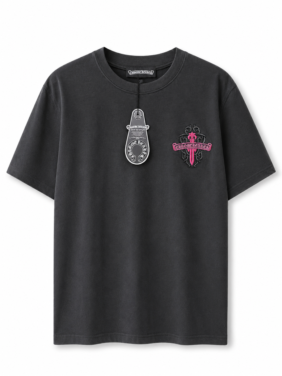 Chrome Hearts logo needlework black t-shirt