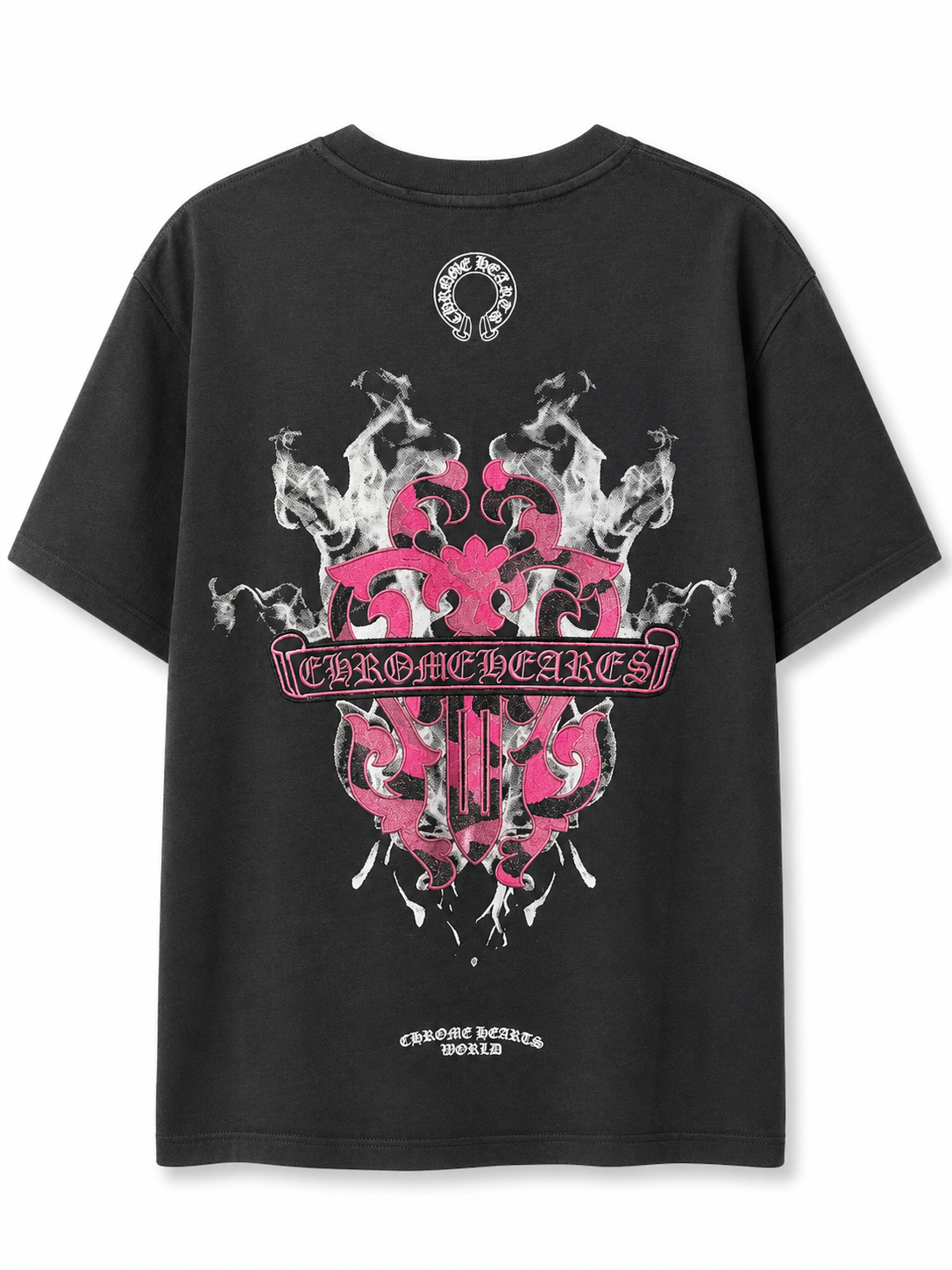 Chrome Hearts logo needlework black t-shirt