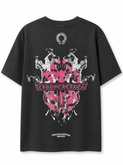Chrome Hearts logo needlework black t-shirt